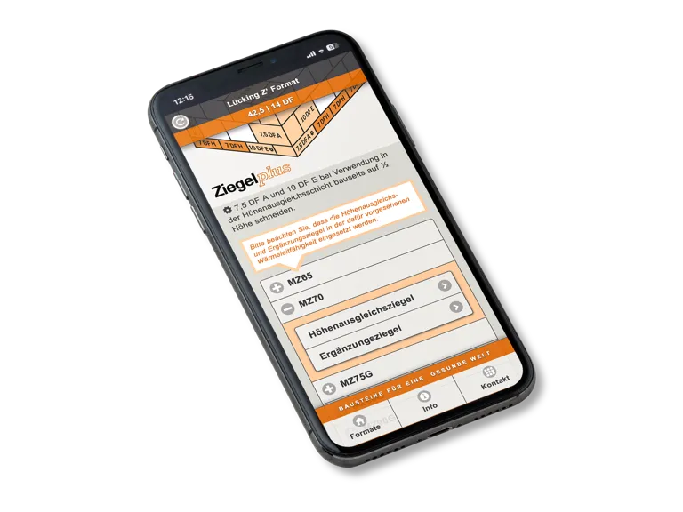 Foto: Smartphone, Z’ Format App, Untermenue 42,5er Wand