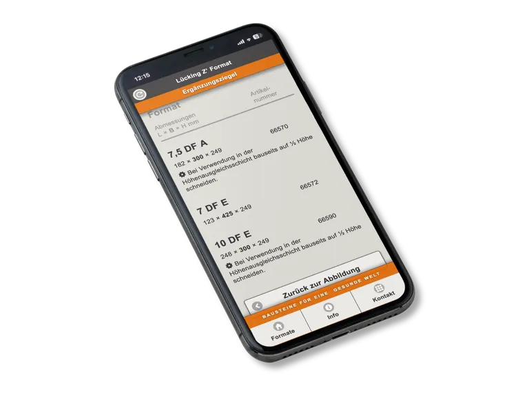 Foto: Smartphone, Z’ Format App, Ergebnis der Auswahl