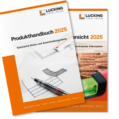 Foto: zwei Lücking Katalog-Titel mit winkelförmiger Farbmarke