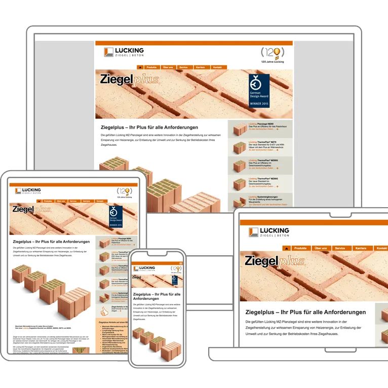 Mockup: Responsive Website auf unterschiedlichen Geräten visualisiert.